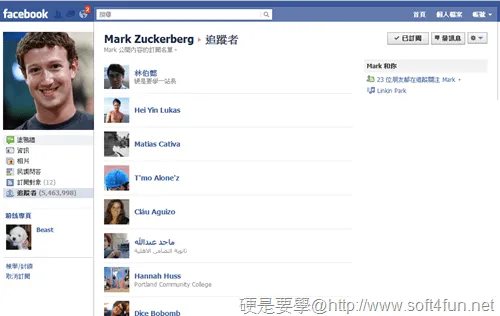 Facebook 订阅功能示意图