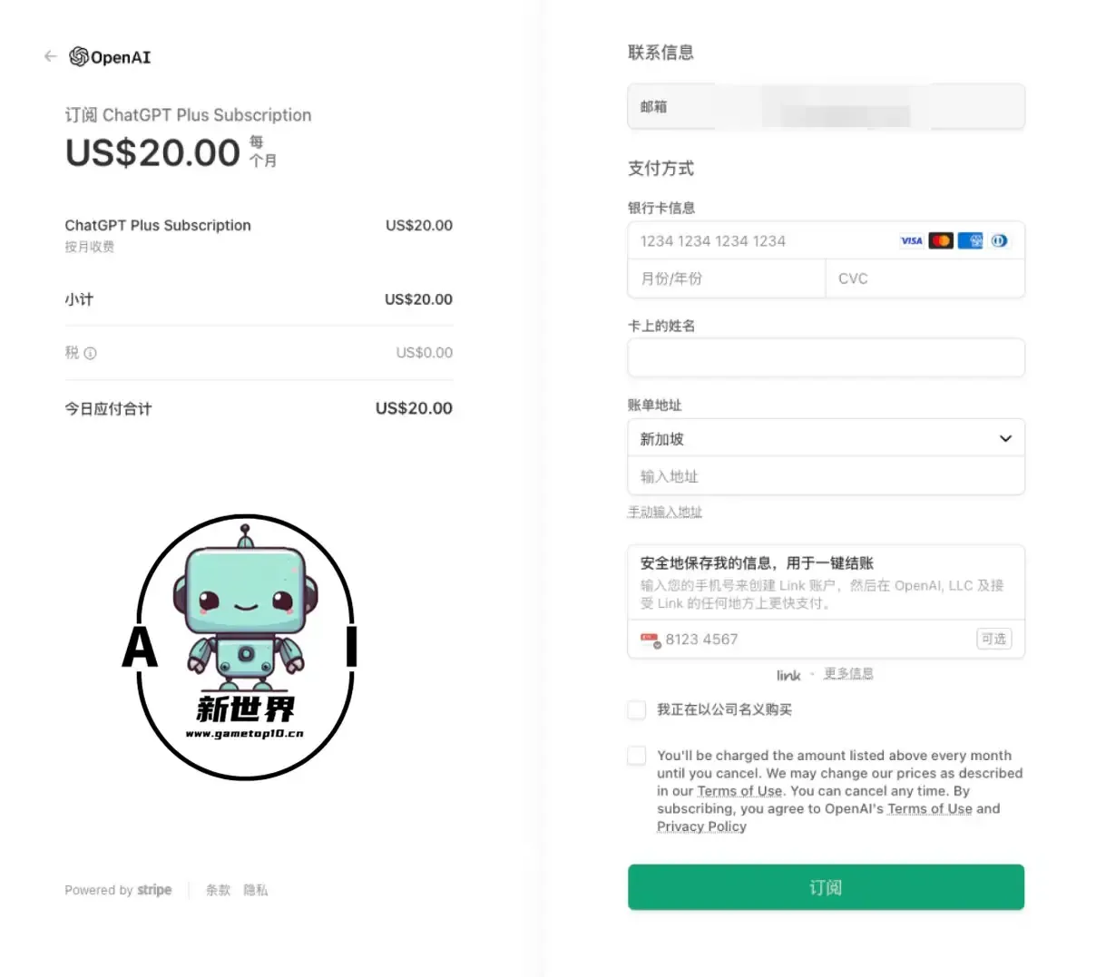 支付页面