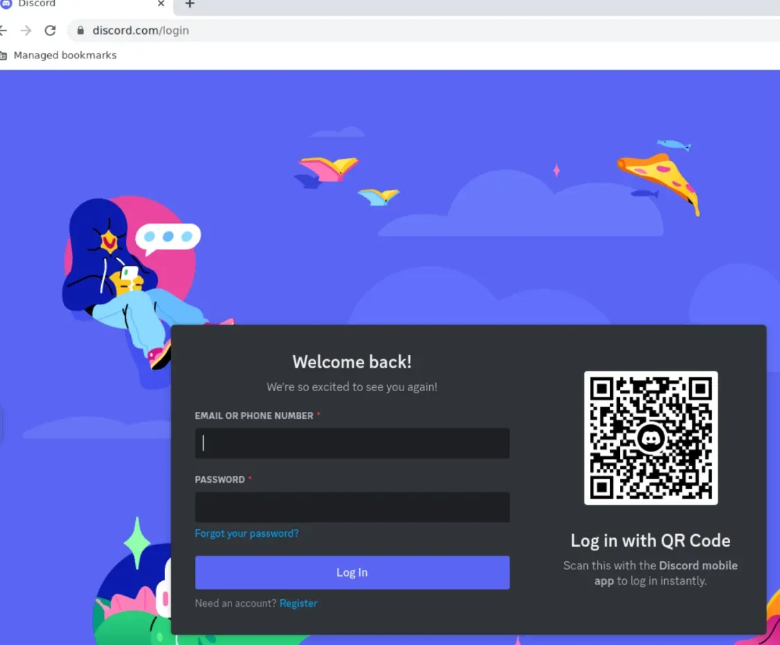 Discord登录界面