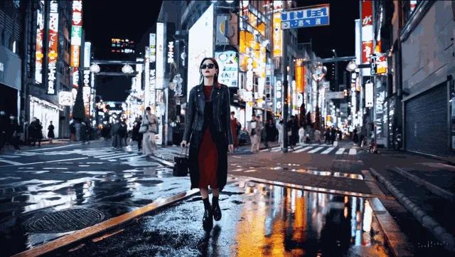 东京街头的时尚女人