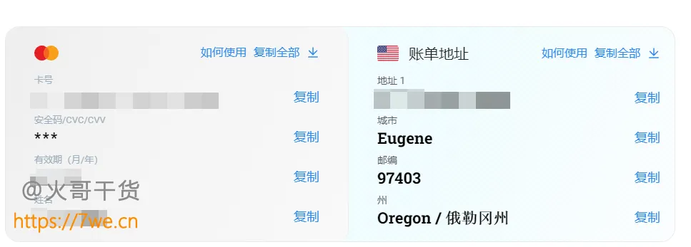 虚拟卡示例
