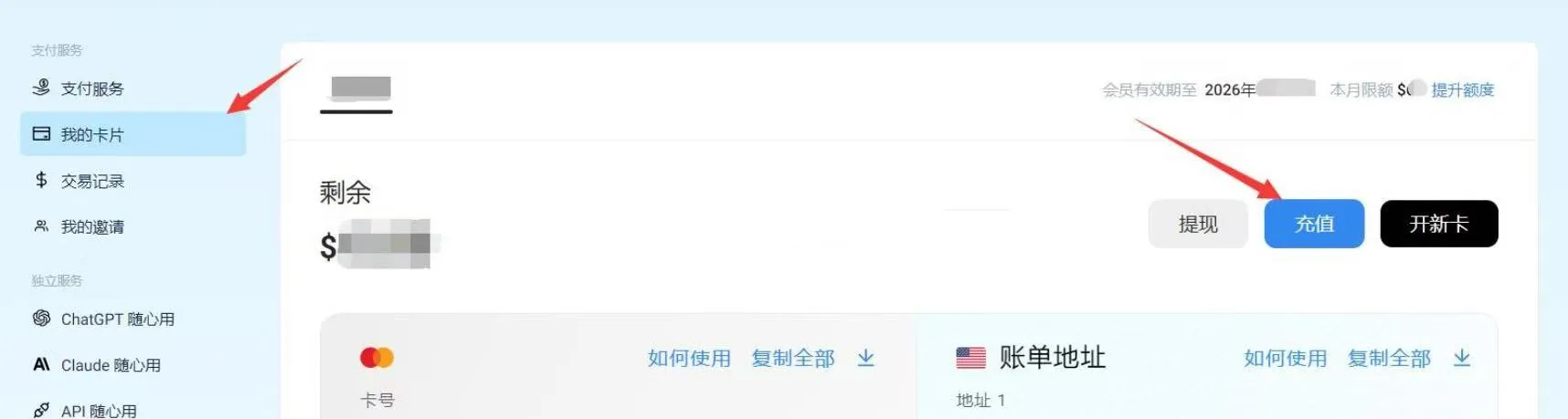 充值界面示例