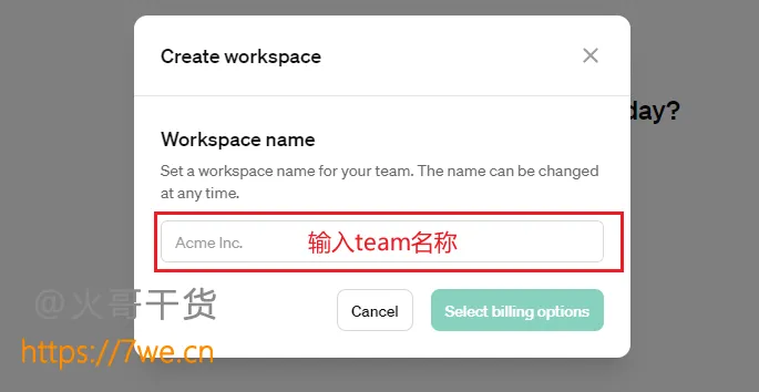 输入团队名称